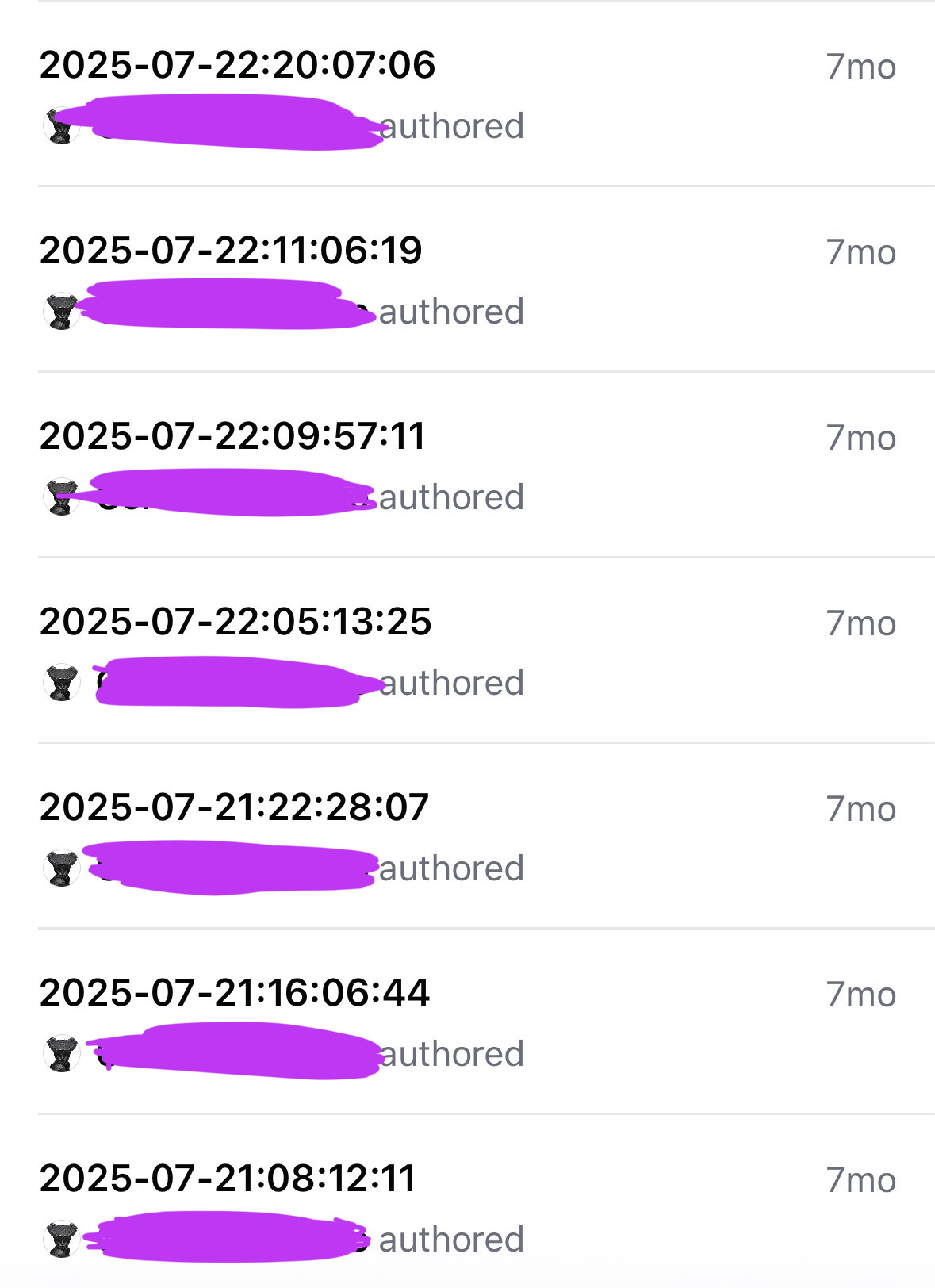 Captura de la actividad de Github los primeros dos días